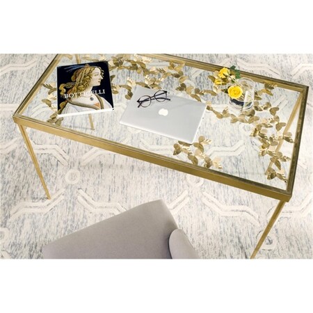 Safavieh Rosalia Butterfly Desk- Antique Gold Leaf - 29.5 x 47 x 23.625 in. FOX2588A